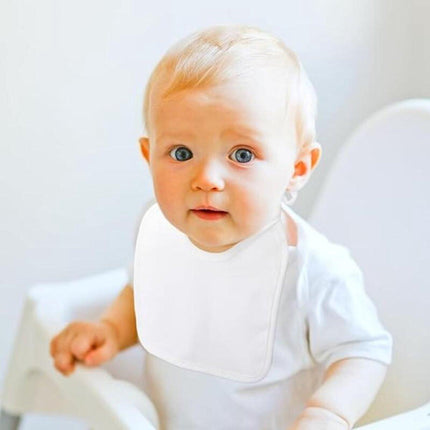 Bibs - Pack of 12 - Large Bibs - Cotton - TPU - With Straps - Waterproof - Baby Bibs for Drool - Drool Cloths for Babies and Children - Suitable for Feeding, Wiping Away Drool and Protecting Clothing - 22 X 18 cm - White.