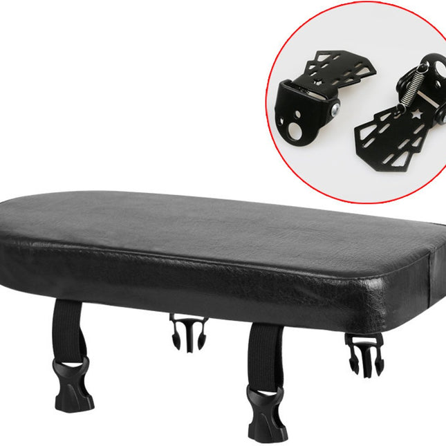 Rear Bicycle Seat - Bicycle Seat Rear Seat - With Footrests - Luggage Carrier Cushion - Rear Bicycle Seat - Universal - Black