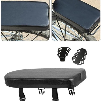 Rear Bicycle Seat - Bicycle Seat Rear Seat - With Footrests - Luggage Carrier Cushion - Rear Bicycle Seat - Universal - Black.