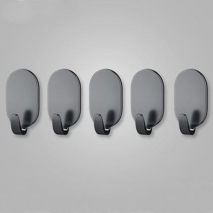 Set of 10 - Self-adhesive hooks - Adhesive hook - Adhesive hooks - Towel hook - robust - for bathroom-kitchen-living room - 50*32*20mm - carbon steel - black.