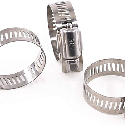 20 pieces - Hose clamp set - hose clamps - 10-16 mm - Clamp set for the garden hose, drain hose or shower hose - silver - stainless steel.