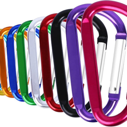 Light Pack Carabiners - 10 pieces - 4.5x56mm - Assorted Colors Random - Press - Carabiner - Carabiner - Carabiner - Musketon Hook.