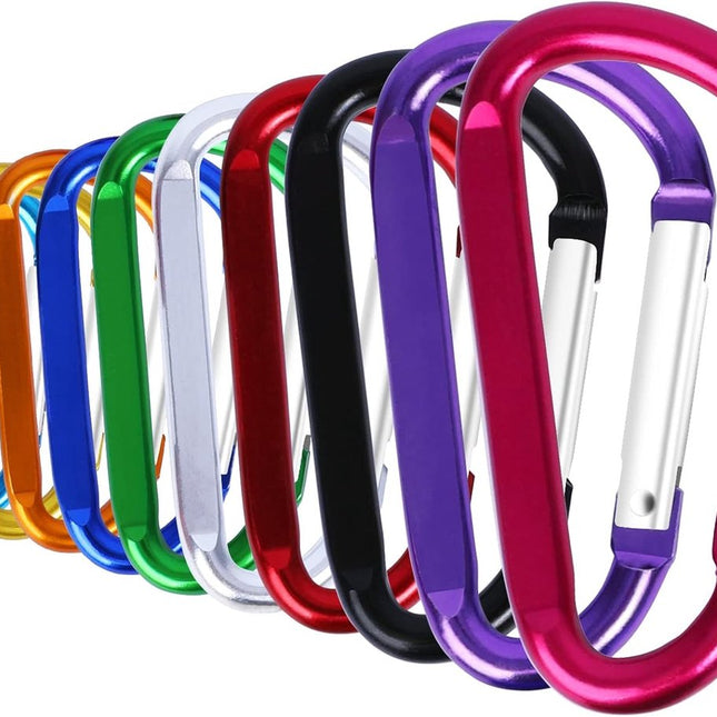 Light Pack Carabiners - 10 pieces - 4.5x56mm - Assorted Colors Random - Press - Carabiner - Carabiner - Carabiner - Musketon Hook.