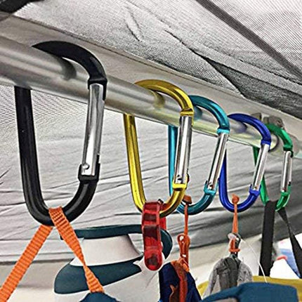 Light Pack Carabiners - 10 pieces - 4.5x56mm - Assorted Colors Random - Press - Carabiner - Carabiner - Carabiner - Musketon Hook.
