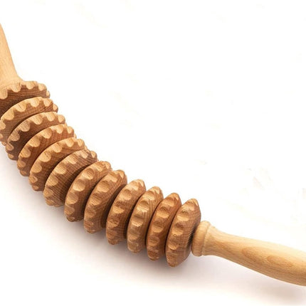 Massage Stick - Massage Ball - Massage - Massage Stick - Connective Tissue Massage - Curved Wooden Massage Roller - Relieve Fatigue - Accessories - Anti Cellulite Massage Roller Tool - Massage Roller - 42cm - Wooden - Wood Color - For Back, Neck, Shoulder.