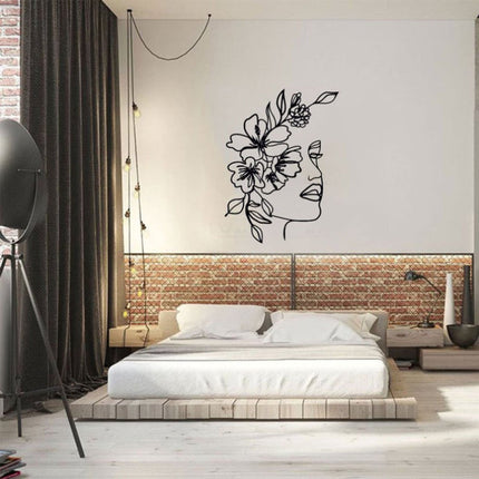 Wall decoration - Wall decoration - Garden decoration - Home accessories - 30*40.4 cm - Living room decoration - black - Line art - wall decoration - metal.