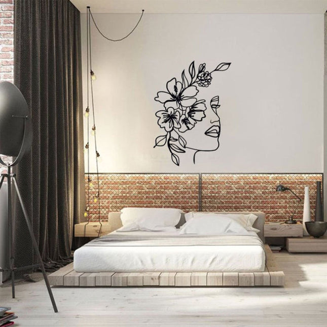 Wall decoration - Wall decoration - Garden decoration - Home accessories - 30*40.4 cm - Living room decoration - black - Line art - wall decoration - metal.