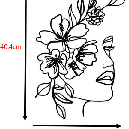 Wall decoration - Wall decoration - Garden decoration - Home accessories - 30*40.4 cm - Living room decoration - black - Line art - wall decoration - metal.
