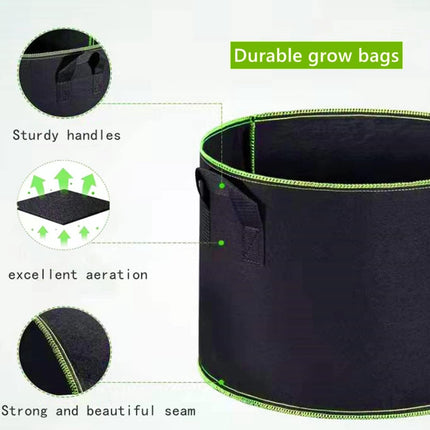 5 pieces - Plant growing bag - Grow bag - 10 Gallon - Grow pot - Plant bag - Sustainable - Reusable - Plant basket - Flowers - 40x30 CM - Black - non-woven fabric.