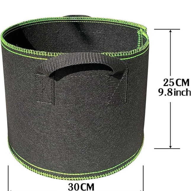 5 pieces - Plant growing bag - Grow bag - 5 Gallon - Grow pot - Plant bag - Sustainable - Reusable - Plant basket - Flowers - 25x30 CM - Black - non-woven fabric.