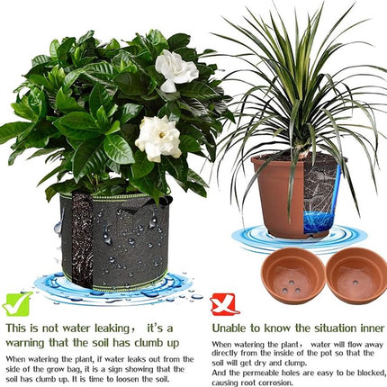 5 pieces - Plant growing bag - Grow bag - 5 Gallon - Grow pot - Plant bag - Sustainable - Reusable - Plant basket - Flowers - 25x30 CM - Black - non-woven fabric.