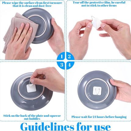 Self-adhesive hooks - 16 pieces - 2 kg Load capacity - Adhesive hooks - Wall picture hangers - Picture hangers - Picture hanging hooks - For displaying decorative pictures and wall art - White.