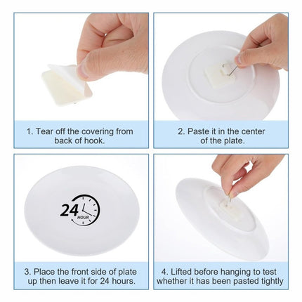 Self-adhesive hooks - Set of 45 - 3 sizes - 5 kg Load capacity - Adhesive hooks - Wall picture hangers - Picture hangers - Picture hanging hooks - For displaying decorative pictures and wall art - White.