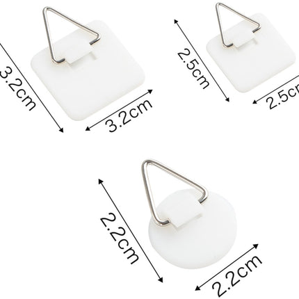 Self-adhesive hooks - Set of 45 - 3 sizes - 5 kg Load capacity - Adhesive hooks - Wall picture hangers - Picture hangers - Picture hanging hooks - For displaying decorative pictures and wall art - White.