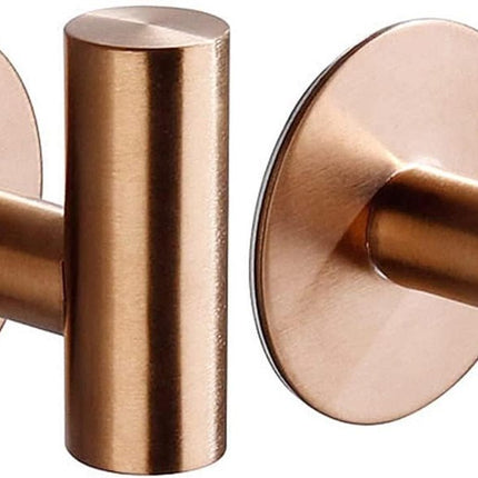 Self-adhesive Round Towel Hooks - 2 pieces - Hooks - 5×6.5×5.2 cm - Stainless Steel - Round Towel Hook - Rose Gold.