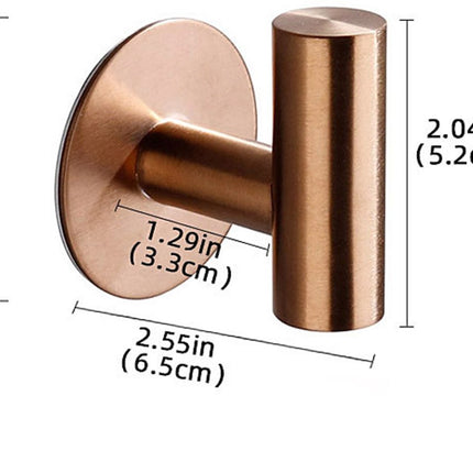 Self-adhesive Round Towel Hooks - 2 pieces - Hooks - 5×6.5×5.2 cm - Stainless Steel - Round Towel Hook - Rose Gold.