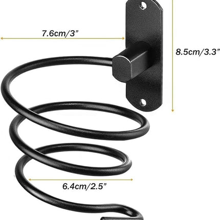 Hairdryer holder - Hairdryer holder - Hairdryer holder - Black - Aluminum - Wall mount - Universal - 120*95*95mm.