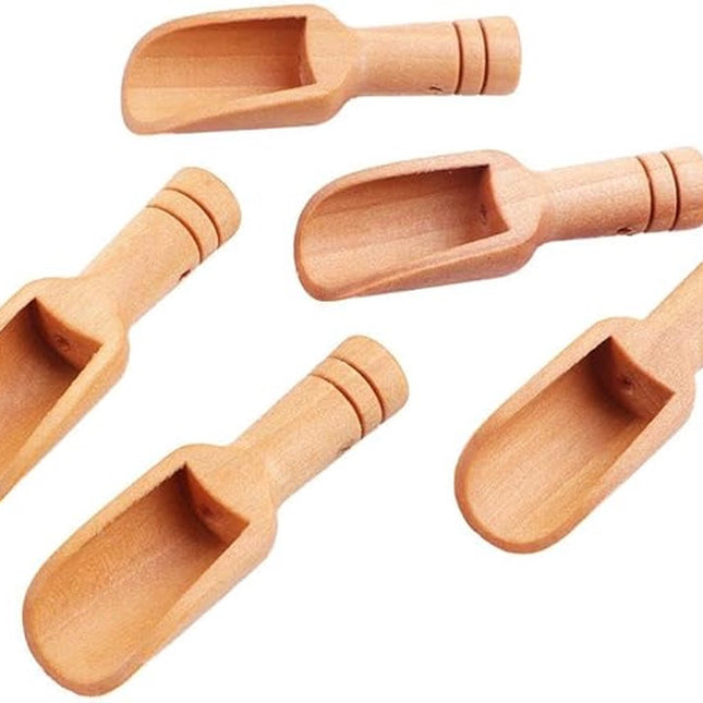 10 Pieces - Mini Wooden Spoons - Sustainable Kitchen Accessory - Wooden Scoops - Measuring Spoon - Spoons for Herbs and Tea - Spoons for Kitchen, Cooking, Herbs, Coffee, Tea, Sugar, Salt - 7.6*2.3cm - Wood.