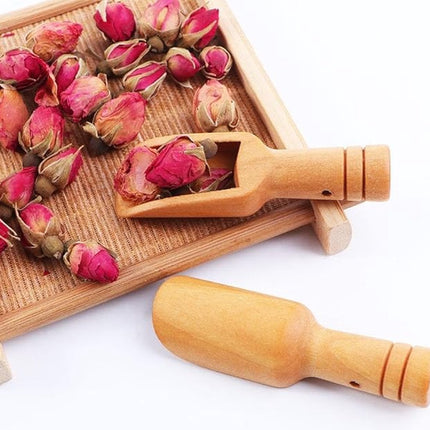 10 Pieces - Mini Wooden Spoons - Sustainable Kitchen Accessory - Wooden Scoops - Measuring Spoon - Spoons for Herbs and Tea - Spoons for Kitchen, Cooking, Herbs, Coffee, Tea, Sugar, Salt - 7.6*2.3cm - Wood.
