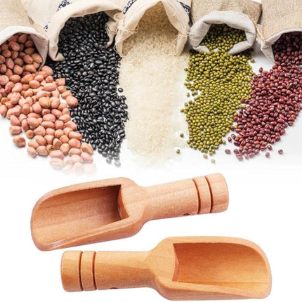 10 Pieces - Mini Wooden Spoons - Sustainable Kitchen Accessory - Wooden Scoops - Measuring Spoon - Spoons for Herbs and Tea - Spoons for Kitchen, Cooking, Herbs, Coffee, Tea, Sugar, Salt - 7.6*2.3cm - Wood.