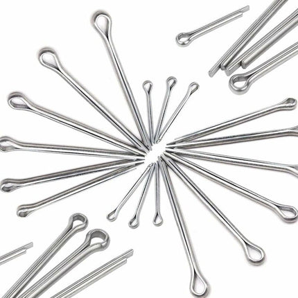 Split pins - 150 pieces - 15 different sizes - stainless steel - silver - for small mechanic repairs.