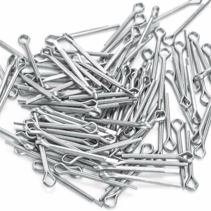Split pins - 150 pieces - 15 different sizes - stainless steel - silver - for small mechanic repairs.