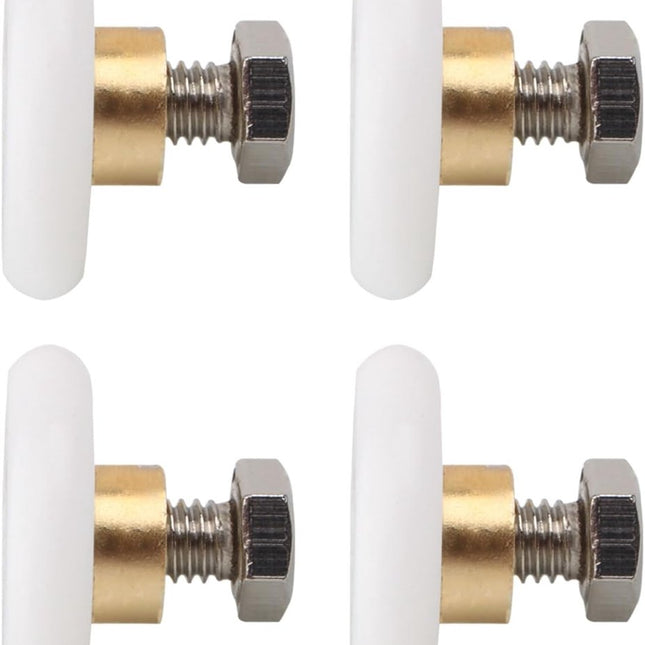 4 pieces - Shower door caster - Shower door wheels - Shower wheels - Sliding door wheels - Shower cabin wheels - diameter 19mm - Replacement parts for bathroom - nylon.