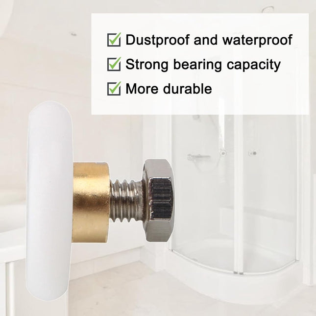 4 pieces - Shower door caster - Shower door wheels - Shower wheels - Sliding door wheels - Shower cabin wheels - diameter 19mm - Replacement parts for bathroom - nylon.