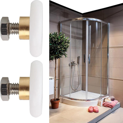 4 pieces - Shower door caster - Shower door wheels - Shower wheels - Sliding door wheels - Shower cabin wheels - diameter 19mm - Replacement parts for bathroom - nylon.