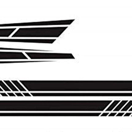 Car sticker - 6 pieces/3 pairs/1 set - Stripe side sticker - Graphic sticker - PET - Black - For car decoration.