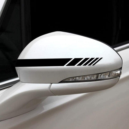 Car sticker - 6 pieces/3 pairs/1 set - Stripe side sticker - Graphic sticker - PET - Black - For car decoration.