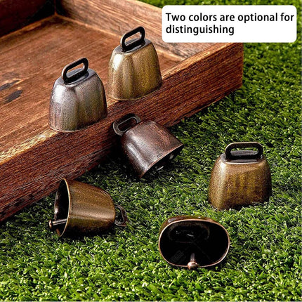10 Pieces - Cowbell - Cowbells - Decorative Cowbells - Farm - Bell - Grazing Cowbell - Metal Cow Bell Bells - Goat Bell - Animal Gift - Bronze*5+red bronze*5 - Metal - 35*37mm.