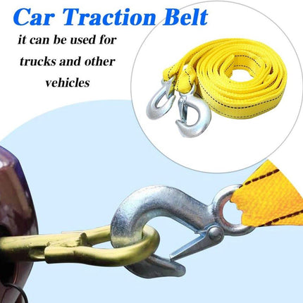 Tow rope Tow strap Tow rope car - 4 m 5000KG - nylon and steel - yellow.