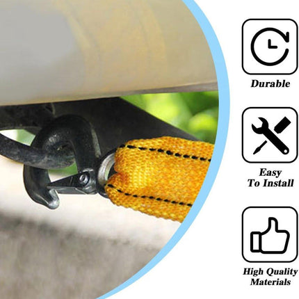 Tow rope Tow strap Tow rope car - 4 m 5000KG - nylon and steel - yellow.