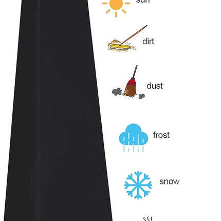 Patio Heater Cover - Heavy-Duty Waterproof Porch Cover - Patio Heater Cover - Pyramid Style Heated Umbrella Cover - Dust Cover for Outdoor Use - Heater Cover - for Pyramid Torch Patio Heaters - 221x53x61cm - Black.