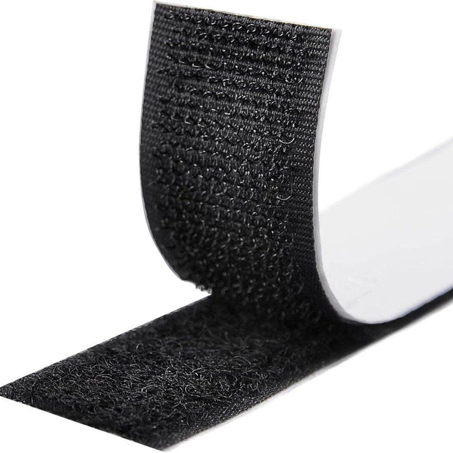 Self-adhesive hook and loop tape 10 meters - black hook and loop tape - extra strong - Strong double-sided self-adhesive tapes - Black - 10m * 2cm - Grip tape - Hook and loop tape.