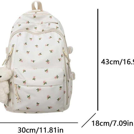 Backpack - School Bag - Backpack - Girl Backpack - School Backpack - School Bag - Tablet Backpack - 20 Liters - Roses.
