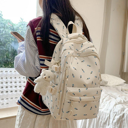 Backpack - School Bag - Backpack - Girl Backpack - School Backpack - School Bag - Tablet Backpack - 20 Liters - Orchids.