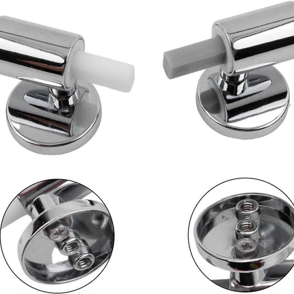 1 Set - Toilet Seat Hinge - Replacement Hinges - Slow-Release Hinge - Toilet Seat Hinges - Toilet Seat Fixing Kit - Zinc Alloy - Silver - For Bathroom Toilet Lid, Appliance Lid.