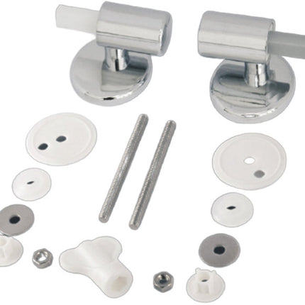 1 Set - Toilet Seat Hinge - Replacement Hinges - Slow-Release Hinge - Toilet Seat Hinges - Toilet Seat Fixing Kit - Zinc Alloy - Silver - For Bathroom Toilet Lid, Appliance Lid.