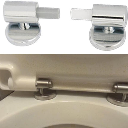 1 Set - Toilet Seat Hinge - Replacement Hinges - Slow-Release Hinge - Toilet Seat Hinges - Toilet Seat Fixing Kit - Zinc Alloy - Silver - For Bathroom Toilet Lid, Appliance Lid.
