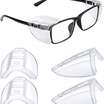 pieces - Side shield protection - side shields - Eye protection - with left and right signs - for small medium glasses - universal - 4.5*5 cm - transparent - plastic - Glasses accessories.