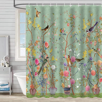 Shower curtain - Waterproof - bath curtain - bathroom curtain - Printed shower curtain - Polyester - 150*180cm - green.