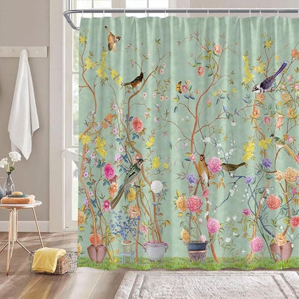 Shower curtain - Waterproof - bath curtain - bathroom curtain - Printed shower curtain - Polyester - 150*180cm - green.
