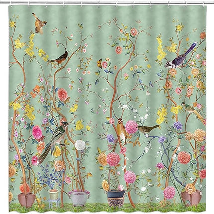 Shower curtain - Waterproof - bath curtain - bathroom curtain - Printed shower curtain - Polyester - 150*180cm - green.