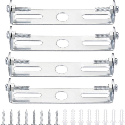 4 pieces - 90mm - Ceiling plate - Bracket - Lighting bracket - Ceiling holder - Hanging lamp bracket - for wall or ceiling - Lamp mounting brackets - with screws - iron - silver.