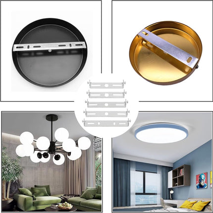 4 pieces - 90mm - Ceiling plate - Bracket - Lighting bracket - Ceiling holder - Hanging lamp bracket - for wall or ceiling - Lamp mounting brackets - with screws - iron - silver.