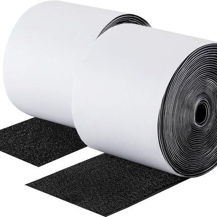 Self-adhesive hook and loop tape 5 meters - hook and loop tape - Black - Strong double-sided self-adhesive tapes - Black - 5m*10cm - Grip tape - Hook and loop tape.