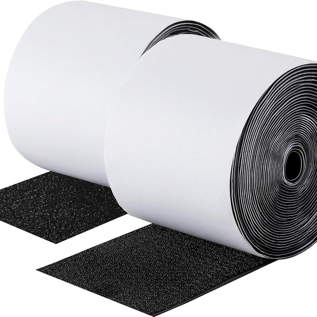 Self-adhesive hook and loop tape 5 meters - hook and loop tape - Black - Strong double-sided self-adhesive tapes - Black - 5m*10cm - Grip tape - Hook and loop tape.