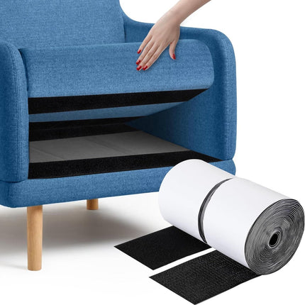 Self-adhesive hook and loop tape 5 meters - hook and loop tape - Black - Strong double-sided self-adhesive tapes - Black - 5m*10cm - Grip tape - Hook and loop tape.